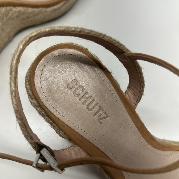 Schutz Salita Wedges High Heel Shoes Espadrilles Rhinestones Ankle Strap 8.5 - Picture 6 of 9